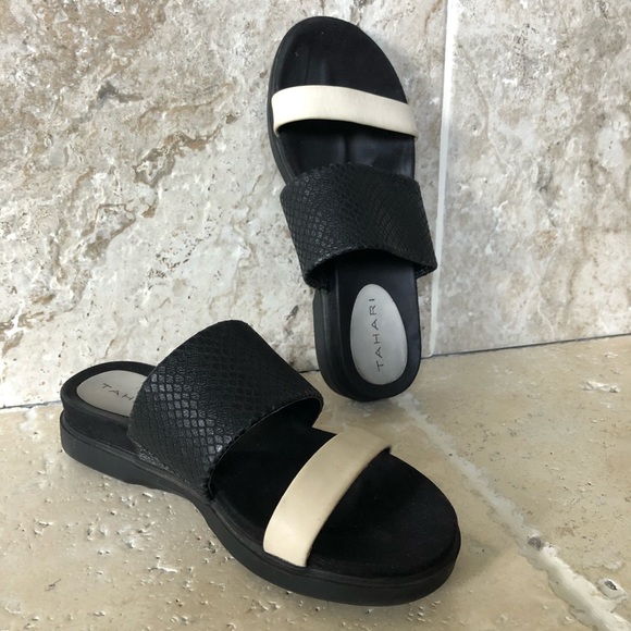 tahari black sandals